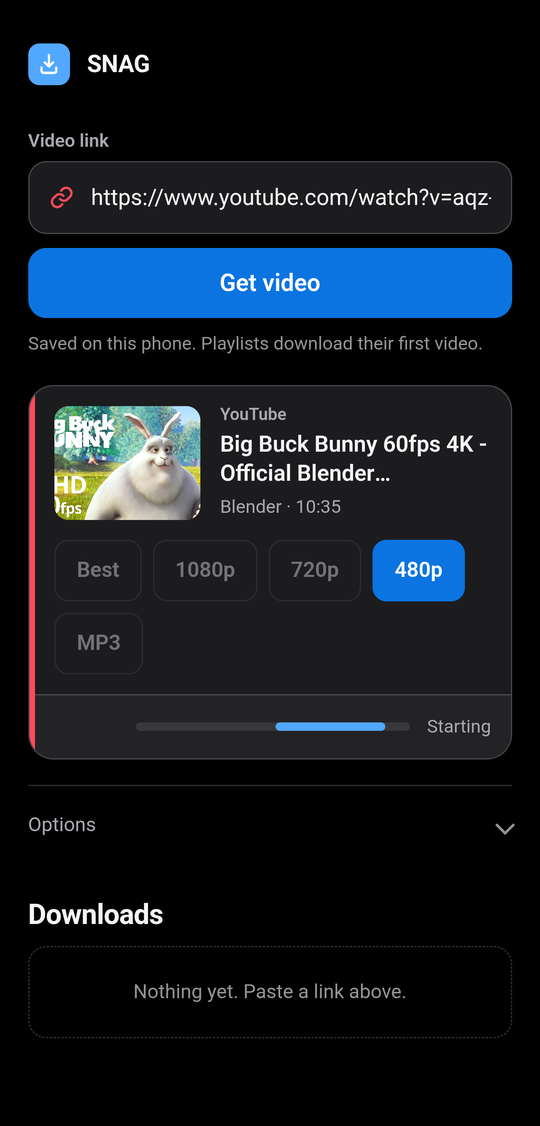 A download in progress